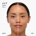 The Ordinary Serum Foundation 2.1Y swatch on medium skin tone neutral undertone