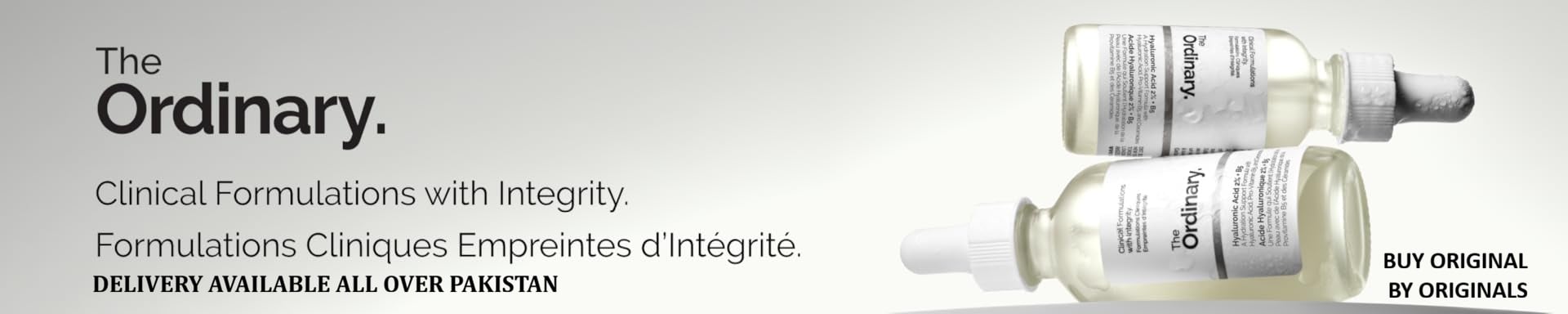 Original The Ordinary skincare products available in Pakistan.