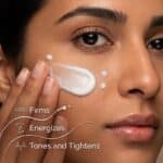 The Ordinary Caffeine 3% + Escin 1% Face Serum application on face