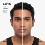 The Ordinary Serum Foundation 2.0YG application on medium skin with yellow golden undertone