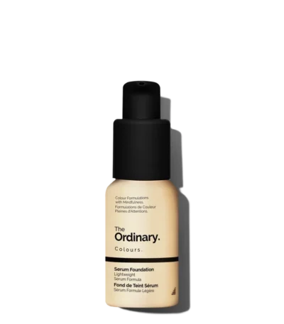 Original The Ordinary Serum Foundation 2.0YG for light medium skin with yellow-gold undertones, offering lightweight, buildable coverage with a natural-looking finish in Pakistan.
