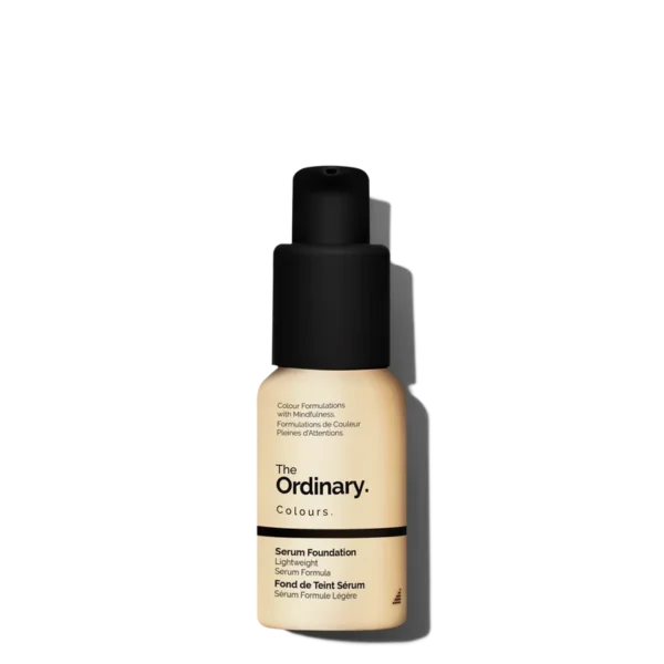 Original The Ordinary Serum Foundation 2.0YG for light medium skin with yellow-gold undertones, offering lightweight, buildable coverage with a natural-looking finish in Pakistan.