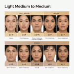 The Ordinary Serum Foundation shade card for light medium to medium skin tones Pakistan